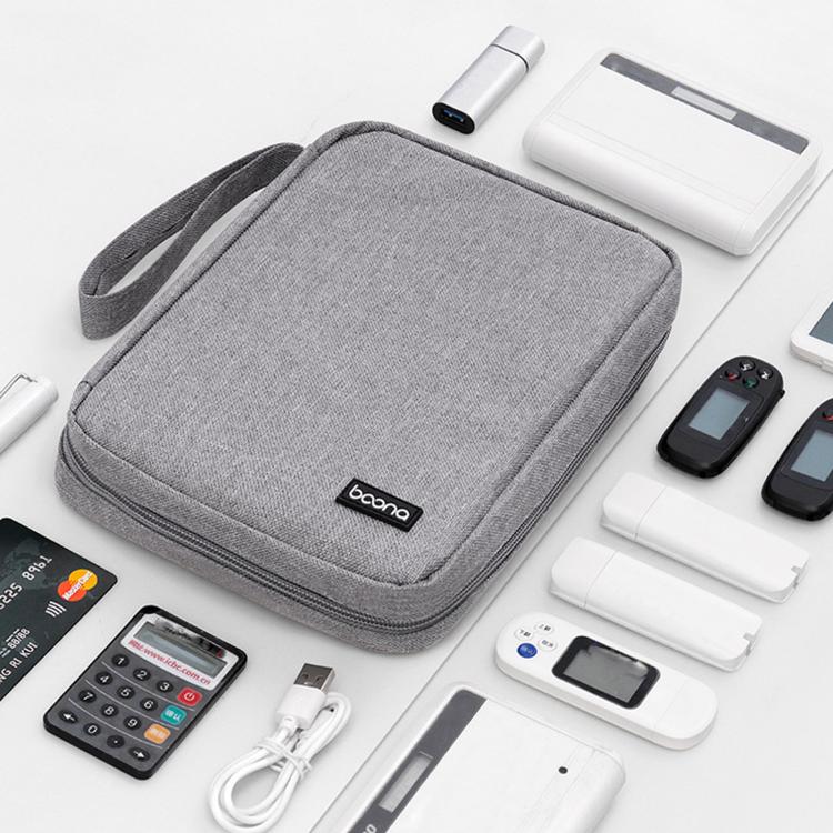 Baona BN-D009 Large-Capacity USB Flash Drive Bag Mini Bank Security Token Pouch, Spec: Double Layer 11 Cells  - Gray