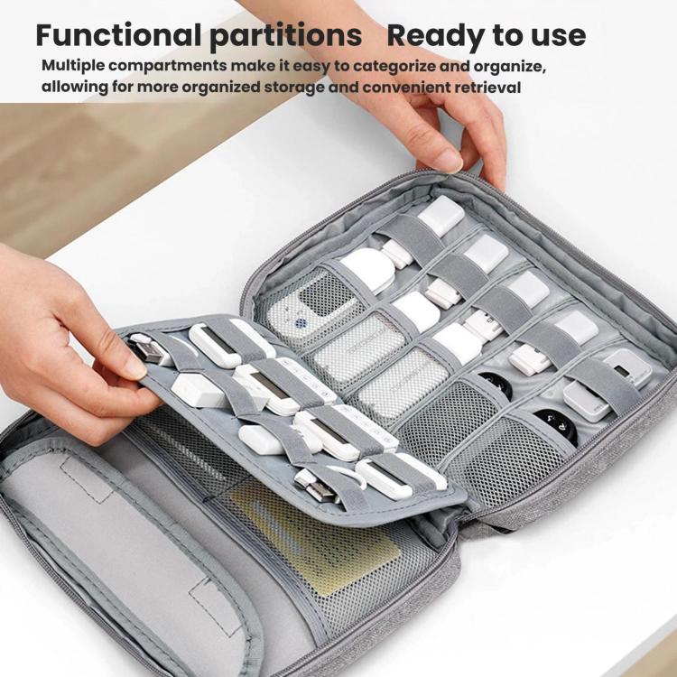 Baona BN-D009 Large-Capacity USB Flash Drive Bag Mini Bank Security Token Pouch, Spec: Single Layer 8 Cells  - Gray