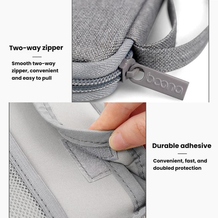 Baona BN-D009 Large-Capacity USB Flash Drive Bag Mini Bank Security Token Pouch, Spec: Double Layer 11 Cells  - Gray