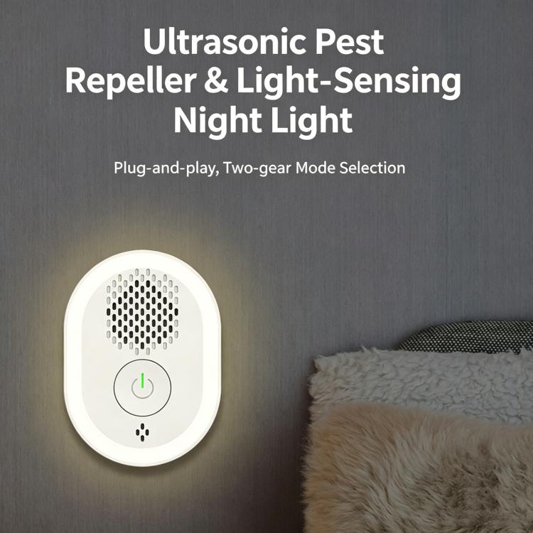 Intelligent Ultrasonic Mosquito Repellent Lamp, Household Silent Repeller For Mice, Insects & Cockroaches US Plug