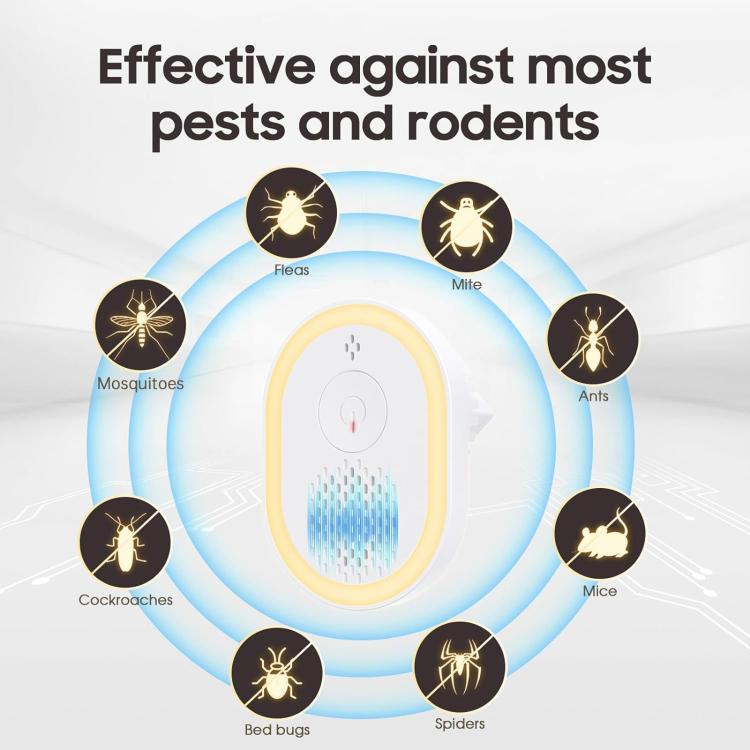 Intelligent Ultrasonic Mosquito Repellent Lamp, Household Silent Repeller For Mice, Insects & Cockroaches US Plug