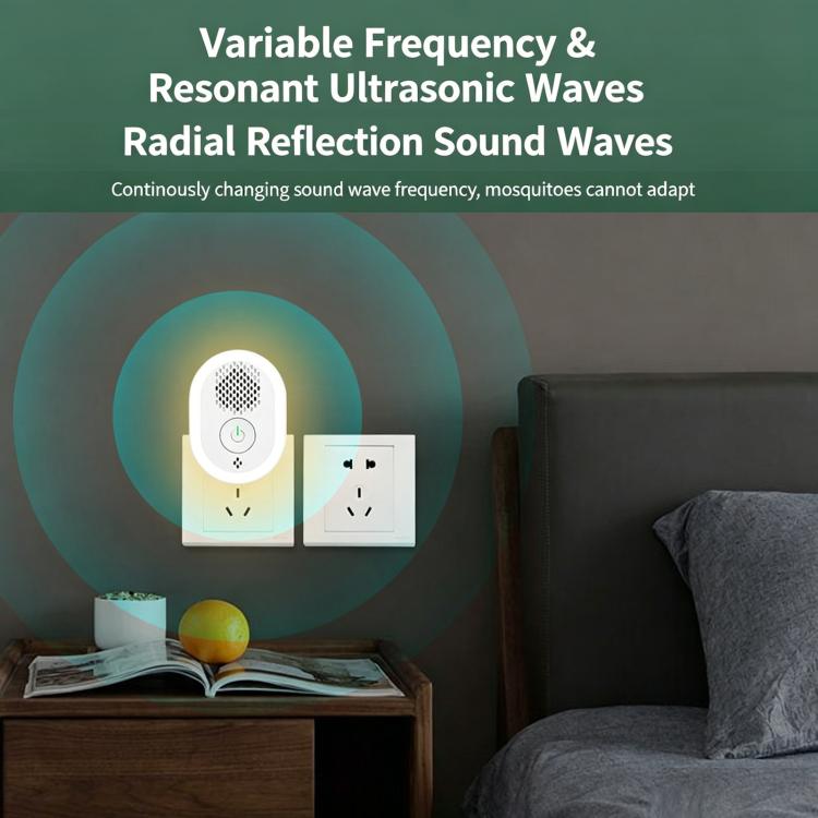 Intelligent Ultrasonic Mosquito Repellent Lamp, Household Silent Repeller For Mice, Insects & Cockroaches US Plug