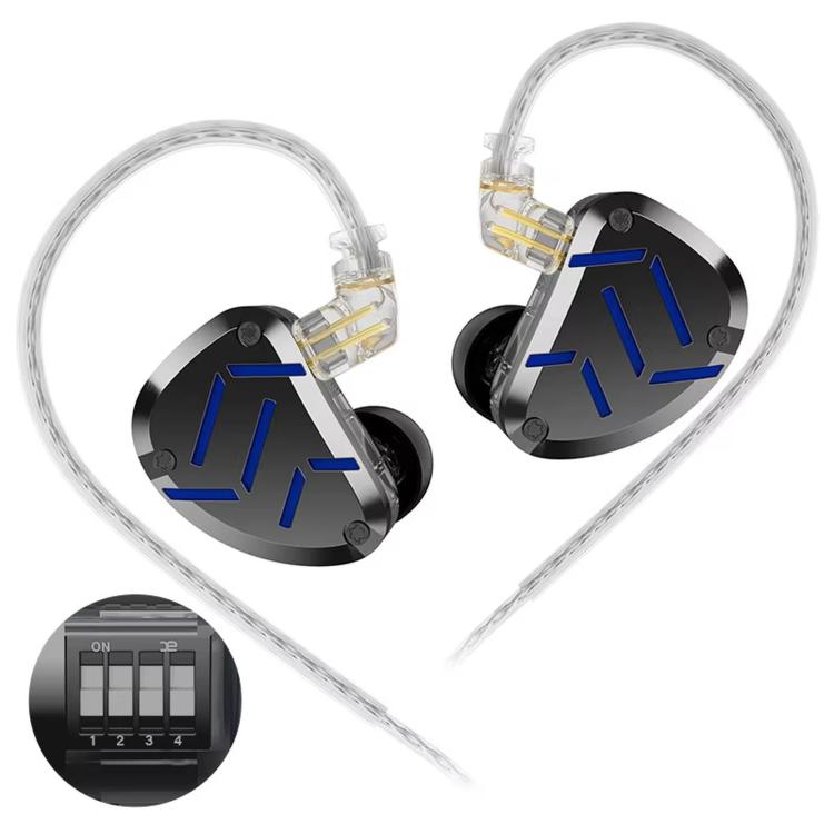 KZ-ZAT 1.2m Wired In-Ear Earhones With 1 Dynamic Driver and 8 Balanced Armature Drivers Hi-Fi Stage Monitoring Earbuds, Spec: Standard
