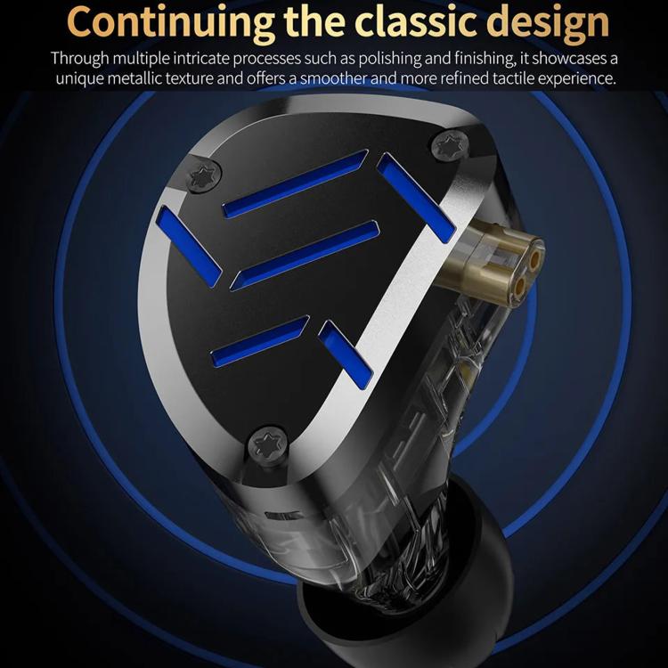 KZ-ZAT 1.2m Wired In-Ear Earhones With 1 Dynamic Driver and 8 Balanced Armature Drivers Hi-Fi Stage Monitoring Earbuds, Spec: Standard