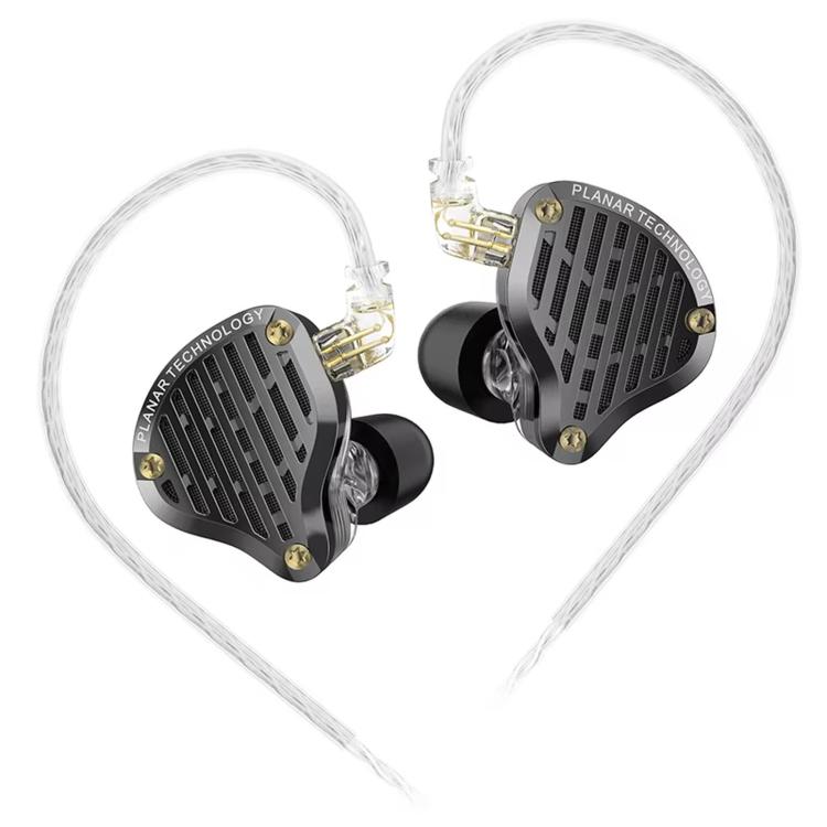 KZ-PR3 Planar Diaphragm In-Ear 1.2m Wired Earphones Hi-Fi Monitoring Stage Replaceable Cable Planar Speaker Earbuds, Color: Black Standard