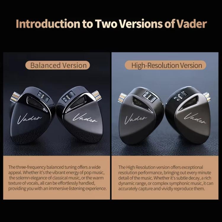 KZ Vader 6-driver Dynamic In-Ear Hi-Fi Music 1.2m Wired Earphones, Spec: High-Resolution Standard