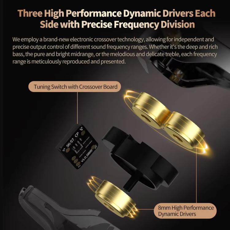 KZ Vader 6-driver Dynamic In-Ear Hi-Fi Music 1.2m Wired Earphones, Spec: High-Resolution With Mic