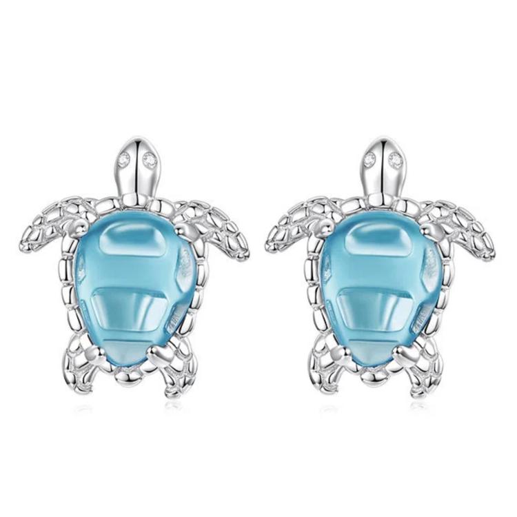 Cute Copper-plated White Gold Turtle Earrings - YIE339