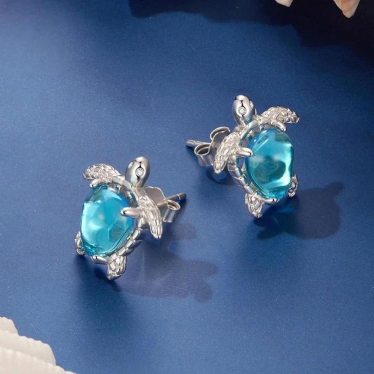 Cute Copper-plated White Gold Turtle Earrings - YIE339