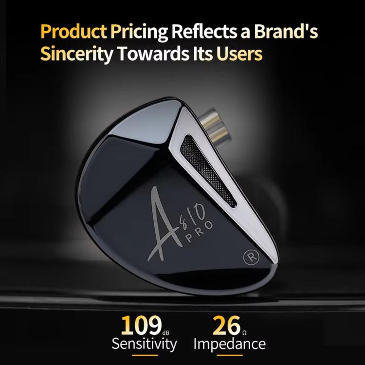 KZ AS10 PRO 10-driver Dynamic Driver In-Ear Hi-Fi Music 1.2m Wired Earphones, Spec: Standard