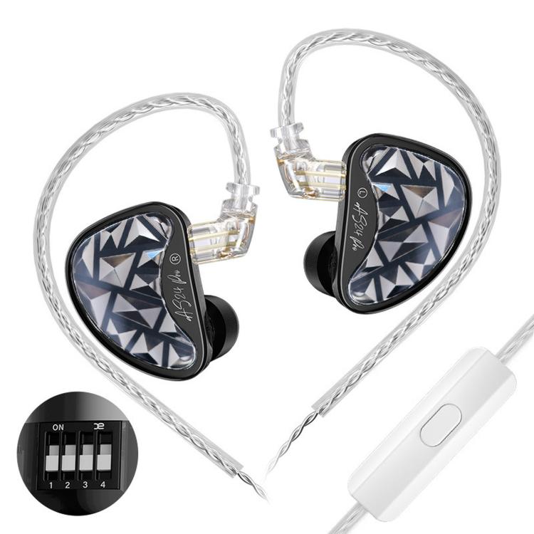 KZ AS24 PRO 24-driver Dynamic Driver HIFI In-Ear 1.2m Wired Gaming Earphones, Color: Tuned With Mic