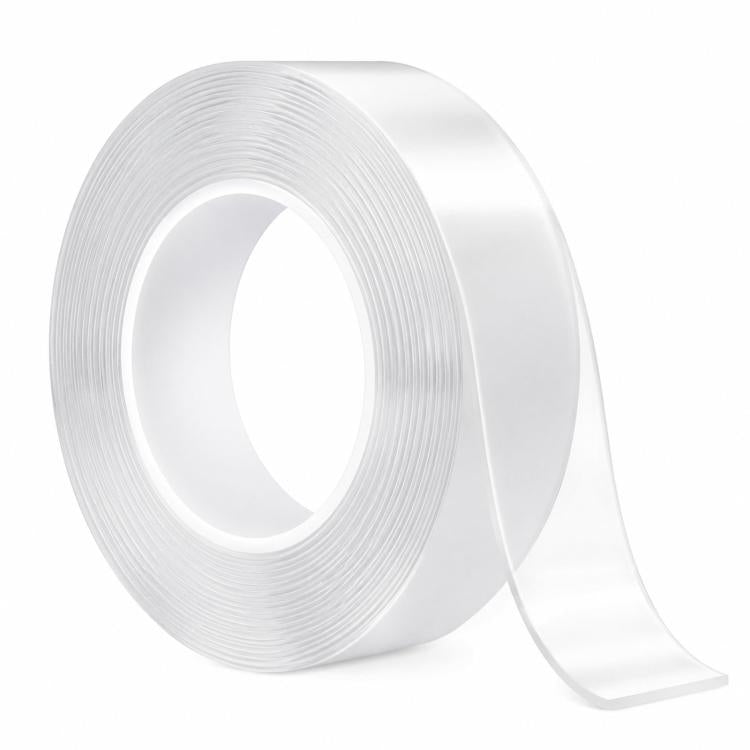 Nano Double Sided Tape Washable Removable Clear Gel Grip Tape Reusable Mounting Tape Waterproof & Removable 0.04in Thickx1.2in Wide x 3.3ft Long