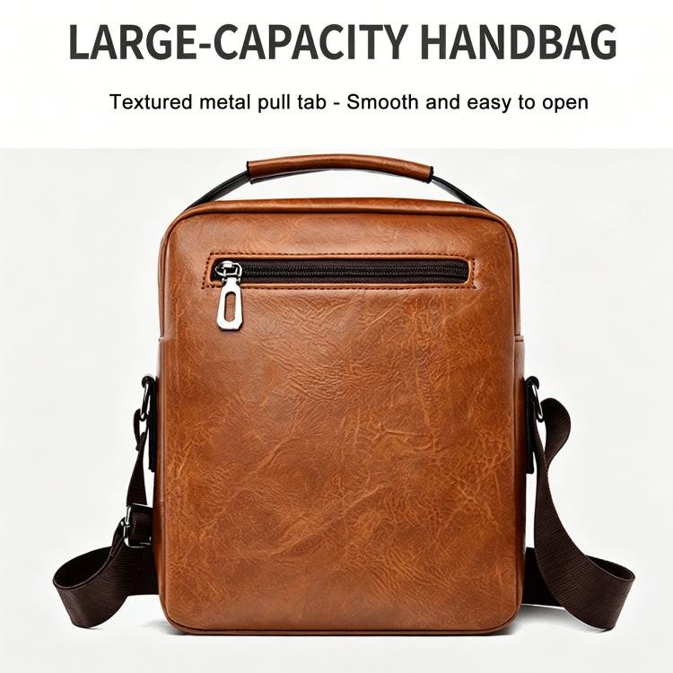 Men Large-Capacity Handheld & Crossbody Bag, Casual Vertical Briefcase