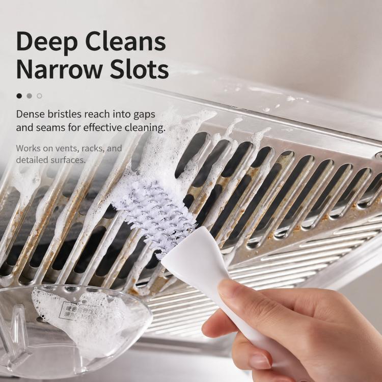 2-in-1 Grill Grate Cleaning Brush Wire Rack Cleaner with Tail Scraper, Handheld Stove Crevice Seam Brush - OPP Packaged
