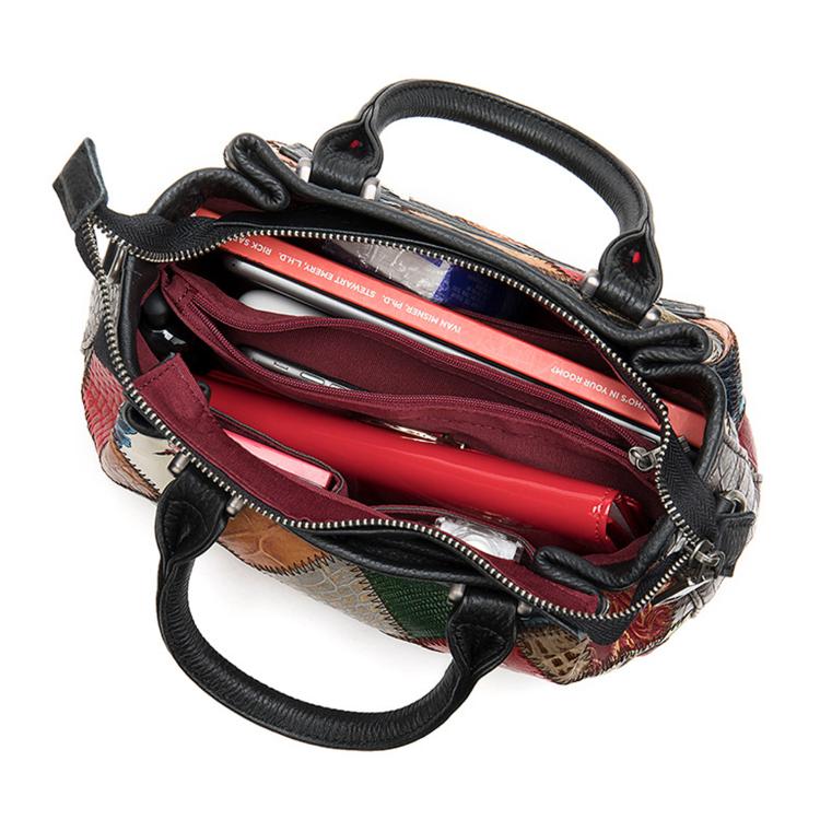 Ethnic-Style Women Handbag Unique Patchwork Shoulder Bag - Colorful