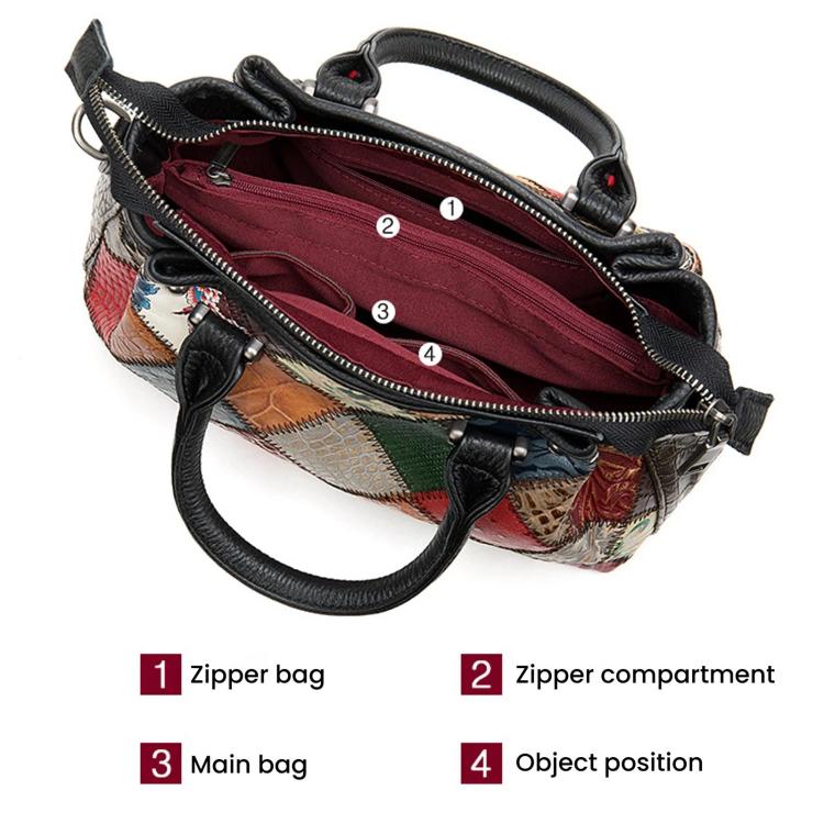 Ethnic-Style Women Handbag Unique Patchwork Shoulder Bag - Colorful