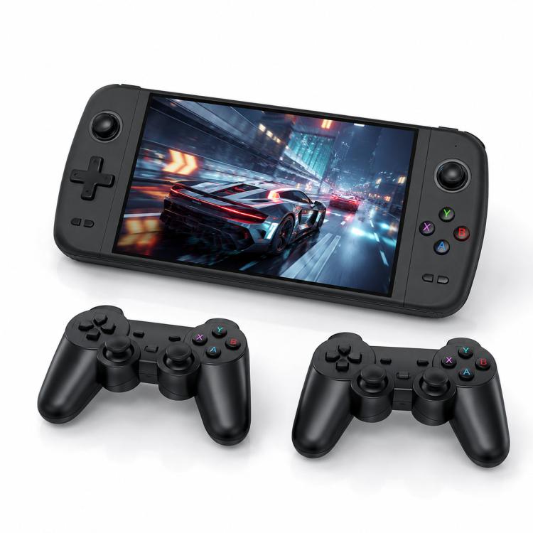 SJGAM M27 Handheld Gaming Console 7 Inch 3D Large Screen HD Portable Console, Spec: 64GB+2pcs Game Controller