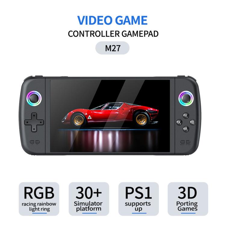 SJGAM M27 Handheld Gaming Console 7 Inch 3D Large Screen HD Portable Console, Spec: 128GB