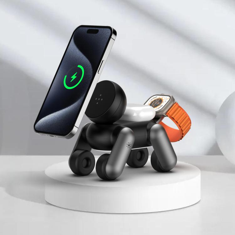 Puppy-Shaped 3 In 1 Wireless Charging Stand Magnetic Charging Base, For IPhones / IWatch / AirPods