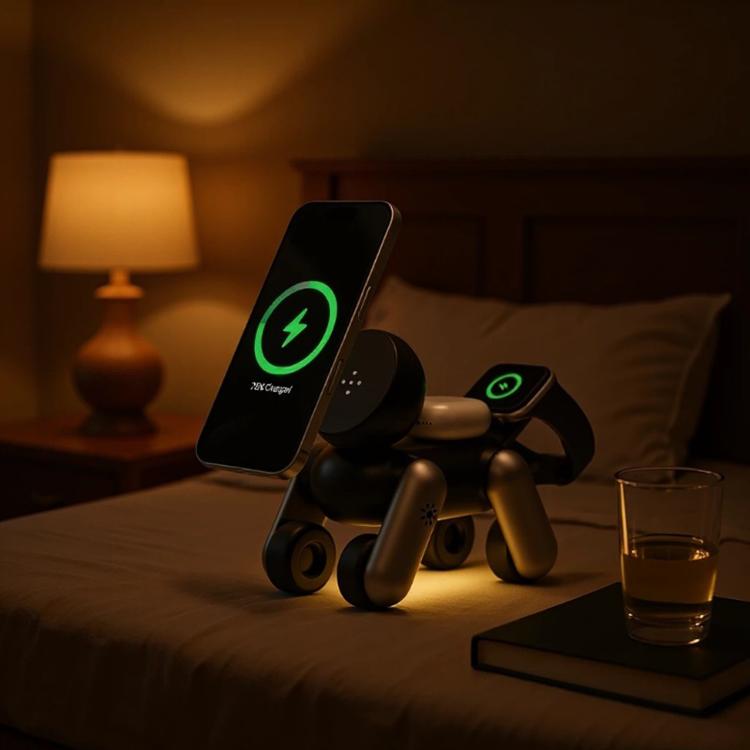 Puppy-Shaped 3 In 1 Wireless Charging Stand Magnetic Charging Base, For IPhones / IWatch / AirPods