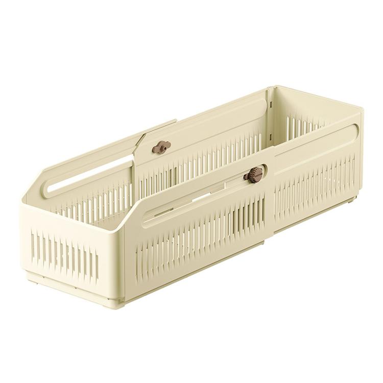 Expandable Drawer Organizer Bins Stackable Plastic Storage Baskets with Slider Lock 15 x 12 x 28cm