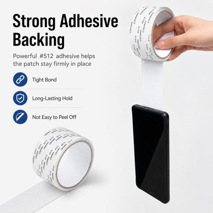 5cm x 2m Window Screen Repair Tape Strong Adhesive Screen Patch Fiberglass Mesh Repair Tape for Holes, Tears - White