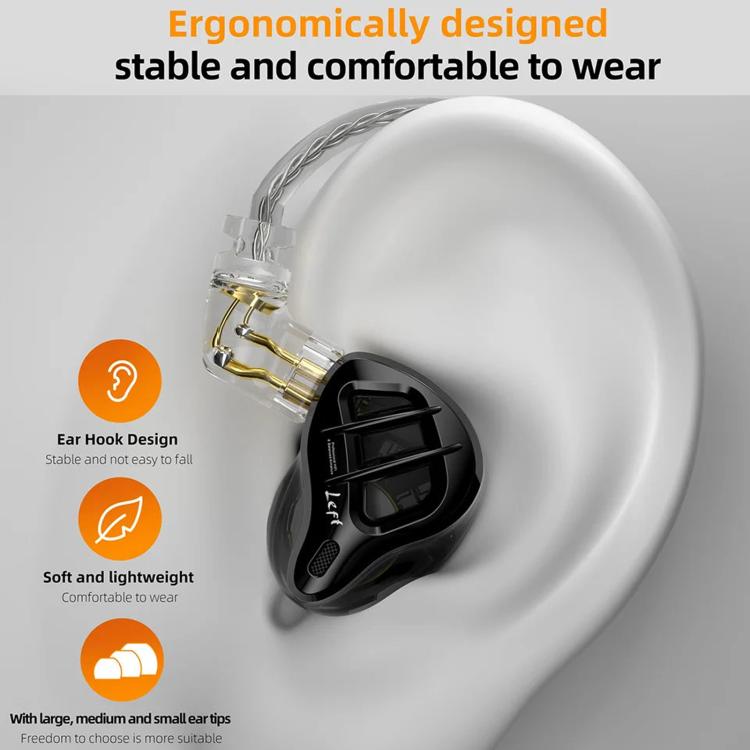 KZ-ZAR 1DD + 7BA HiFi In-Ear 1.2m Wired Earphones, Spec: Standard