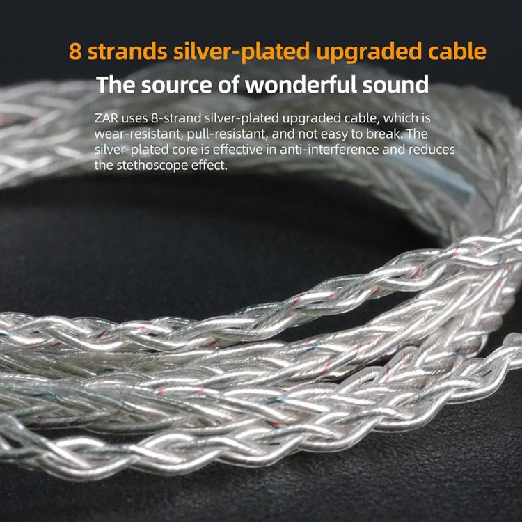 KZ-ZAR 1DD + 7BA HiFi In-Ear 1.2m Wired Earphones, Spec: With Mic