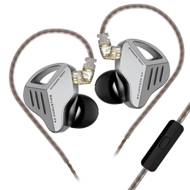 KZ-ZVX Dynamic In-Ear 1.2m Wired Earphones Deep Bass Hi-Fi Monitoring Earphones, Color: Silver With Mic