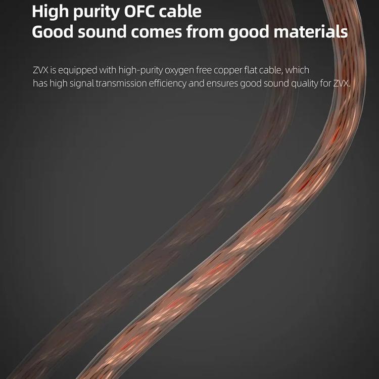 KZ-ZVX Dynamic In-Ear 1.2m Wired Earphones Deep Bass Hi-Fi Monitoring Earphones, Color: Black With Mic