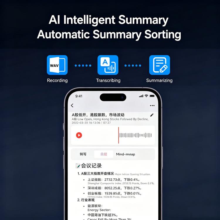 FW920E Portable Magnetic AI Smart Voice Recorder, Translation & Transcription Card?Shaped Audio Recorder, Spec: 64GB