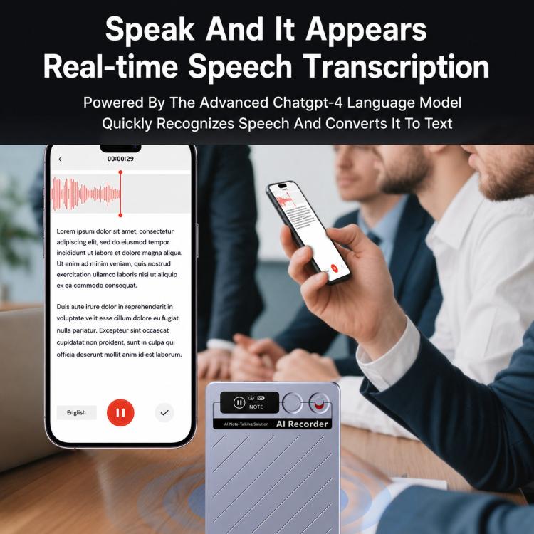 FW920E Portable Magnetic AI Smart Voice Recorder, Translation & Transcription Card?Shaped Audio Recorder, Spec: 64GB