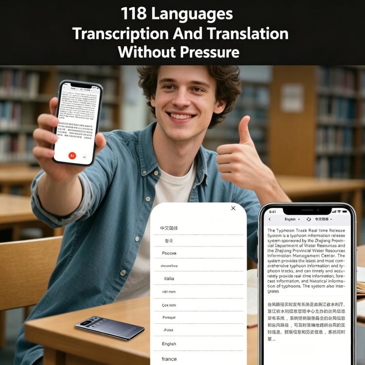 FW920E Portable Magnetic AI Smart Voice Recorder, Translation & Transcription Card?Shaped Audio Recorder, Spec: 64GB