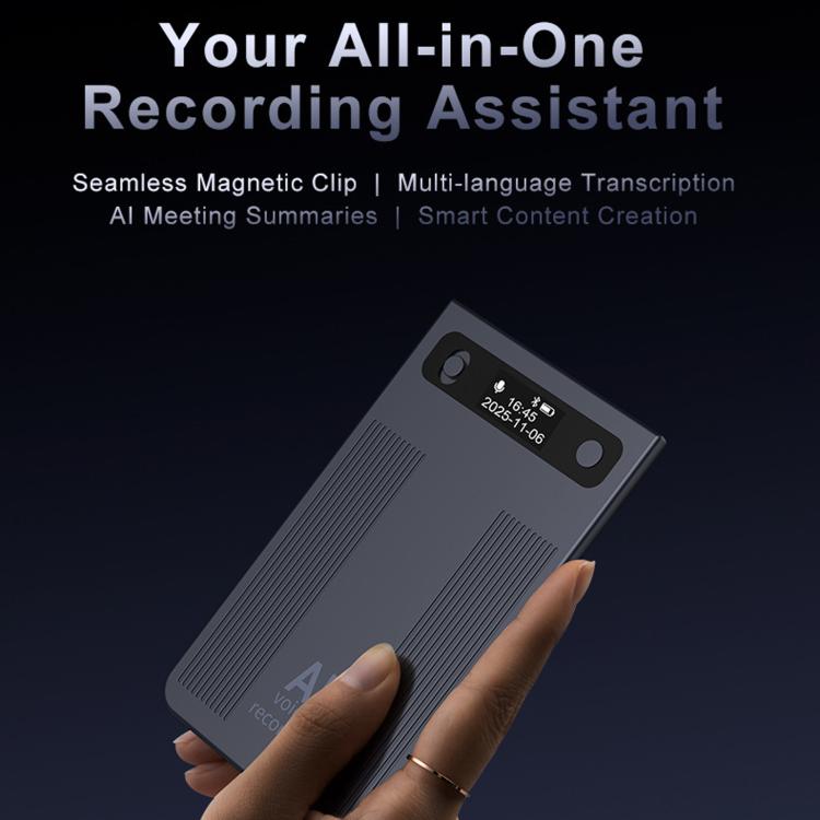 T8 Smart AI Voice Recorder For Office Meetings, Magnetic Portable Audio Recorder, Spec: 64GB