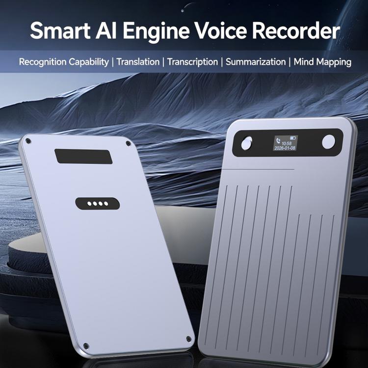 CB08 Portable Magnetic Smart AI Voice Recorder, Translation & Summary Audio Recorder, Spec: 64GB