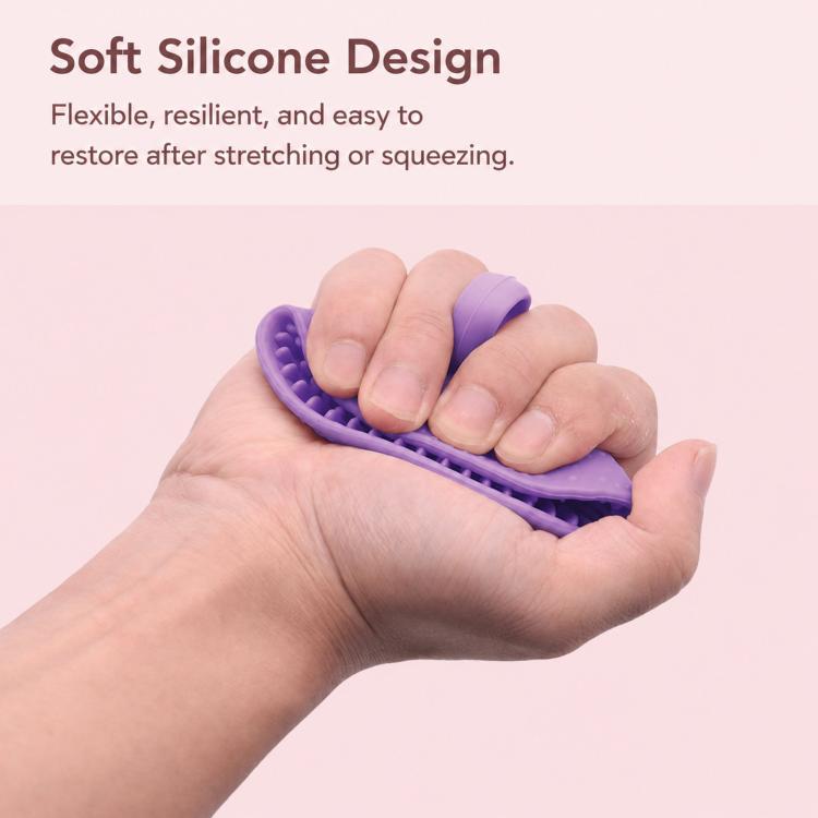 Handheld Silicone Makeup Brush Cleaning Bowl 2-in-1 Travel Cosmetic Brush Scrubber Cup with Hanging Loop - Purple