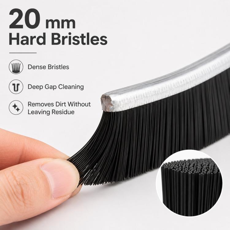 4pcs /Pack Hard Bristle Crevice Cleaning Brush Ultra-Thin Flat Gap Cleaning Brush for Tile Joints, Window Tracks, Sliding Door Rails & Washing Machines, - Black Alloy