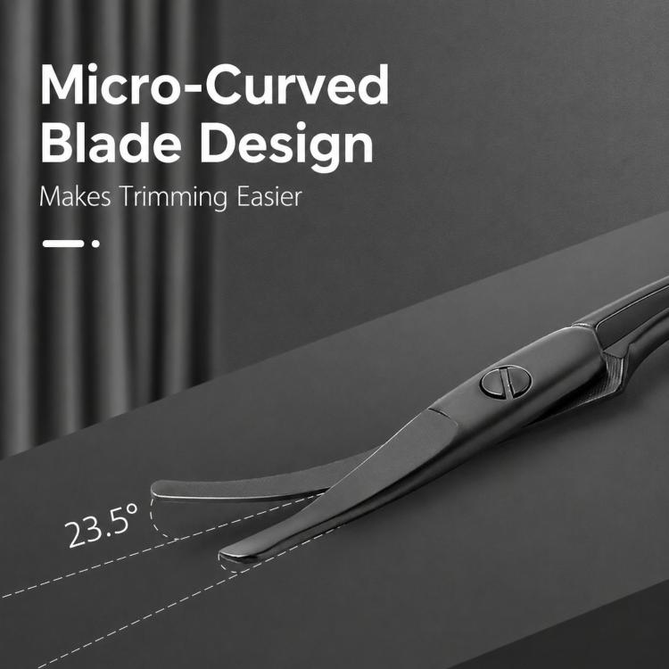 Safety Nose Hair Scissors for Men & Women Curved Facial Hair Trimming Scissors Stainless Steel Grooming Scissors - Black