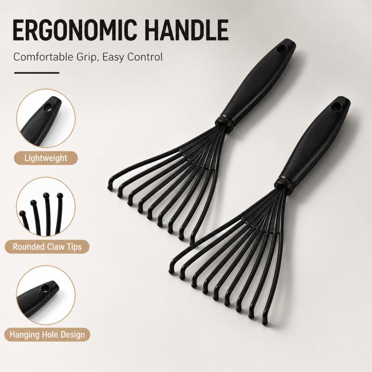 Hair Brush Cleaner Tool Mini Hairbrush Cleaning Rake Hair Remover Claw Comb Cleaner for Removing Hair, Dust, and Lint from Airbag Cushion & Roller Brushes - Black