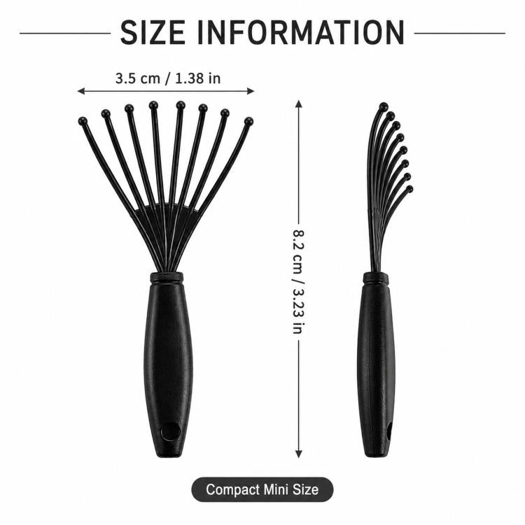Hair Brush Cleaner Tool Mini Hairbrush Cleaning Rake Hair Remover Claw Comb Cleaner for Removing Hair, Dust, and Lint from Airbag Cushion & Roller Brushes - Black