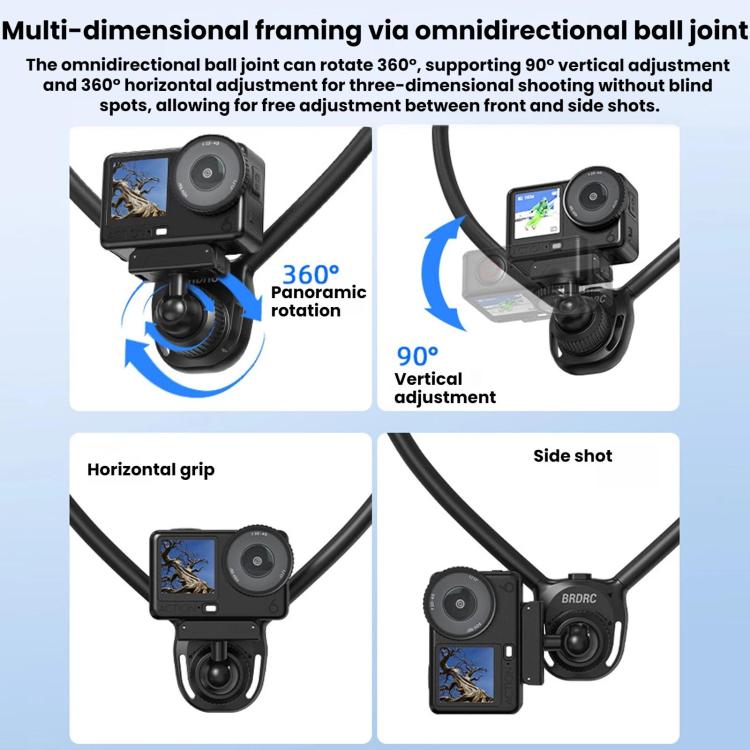 For DJI Osmo Action 6 / Nano BRDRC Magnetic Quick-Release Neck Brace For First-Person Perspective Shooting