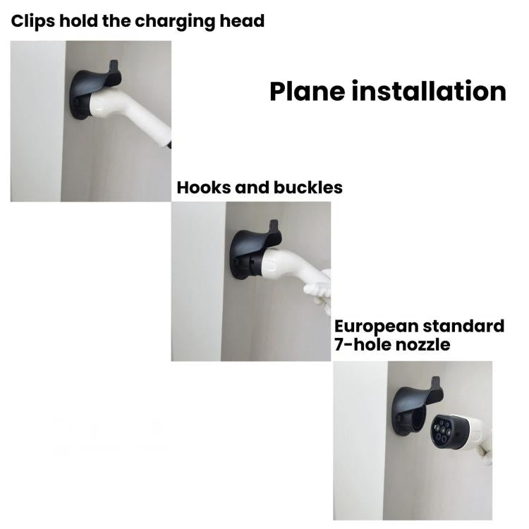 7-Pin EU Standard AC Slow Charging Socket, Wall-Mounted EV Charger Cable Holder