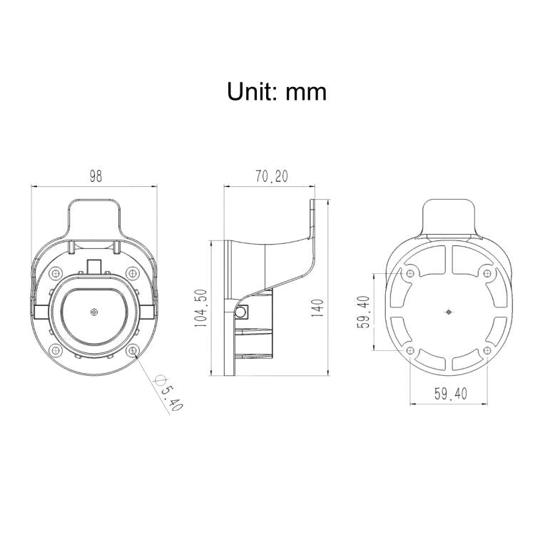 7-Pin EU Standard AC Slow Charging Socket, Wall-Mounted EV Charger Cable Holder