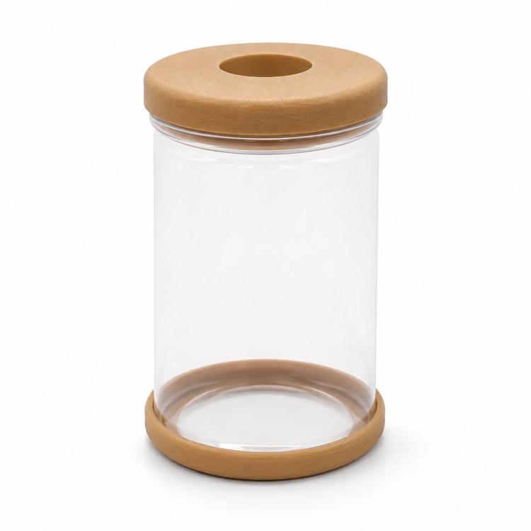 PET Plastic Hydroponic Planter Clear Self-Watering Plant Pot with Soft Silicone Plug & Non-Slip Base, Shatterproof Desktop Vase and Mini Fish Bowl for Pothos, Ivy, Herbs - NO.83