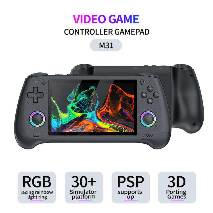 SJGAM M31 HD Retro Handheld Game Console 5.1 Inch RGB Joystick 3D Portable Arcade, Size: 256GB