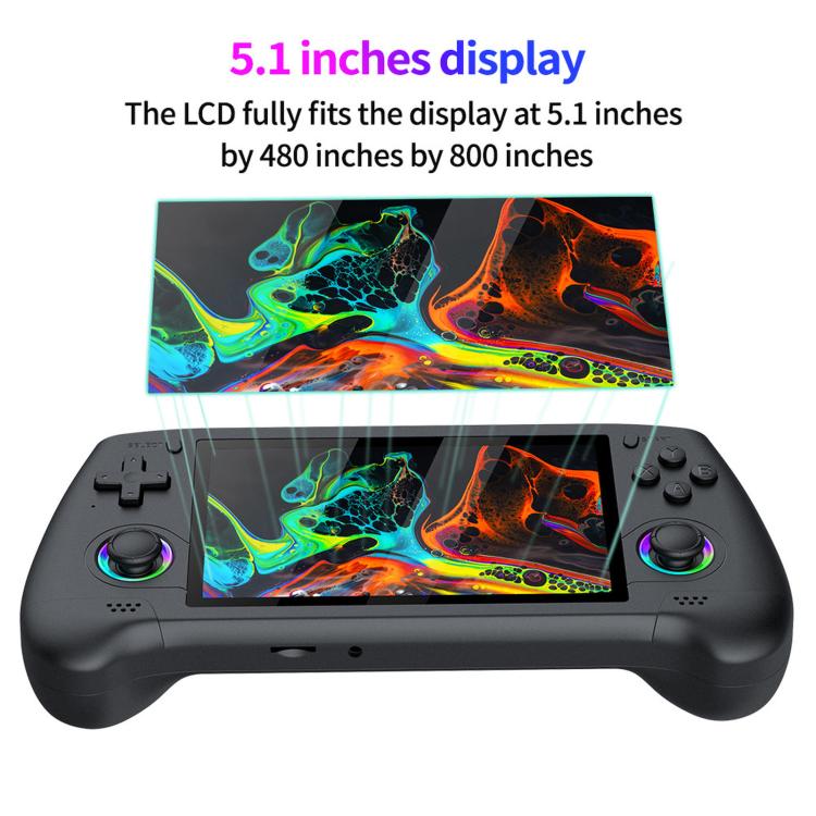 SJGAM M31 HD Retro Handheld Game Console 5.1 Inch RGB Joystick 3D Portable Arcade, Size: 128GB