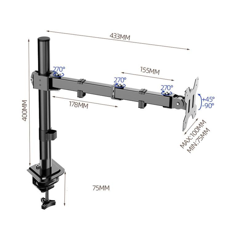 Computer Monitor Single-Arm Rotating Lifting Stand - ZX-MT011N