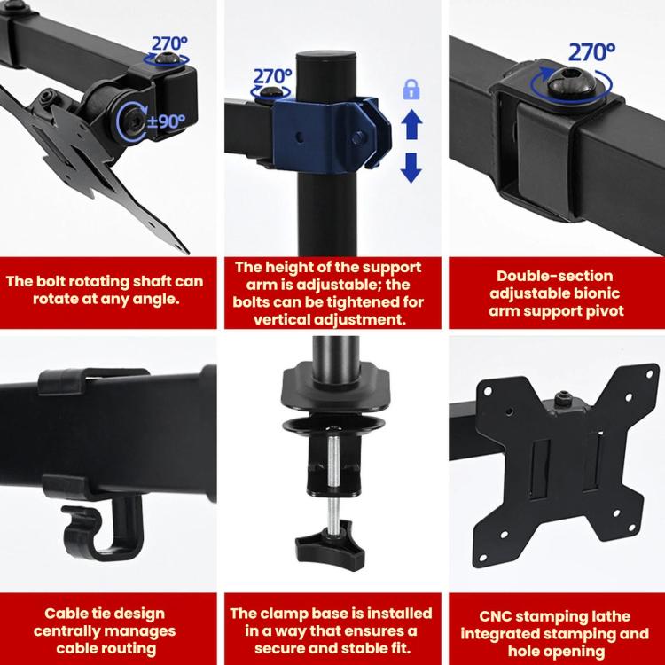 Computer Monitor Single-Arm Rotating Lifting Stand - ZX-MT011N