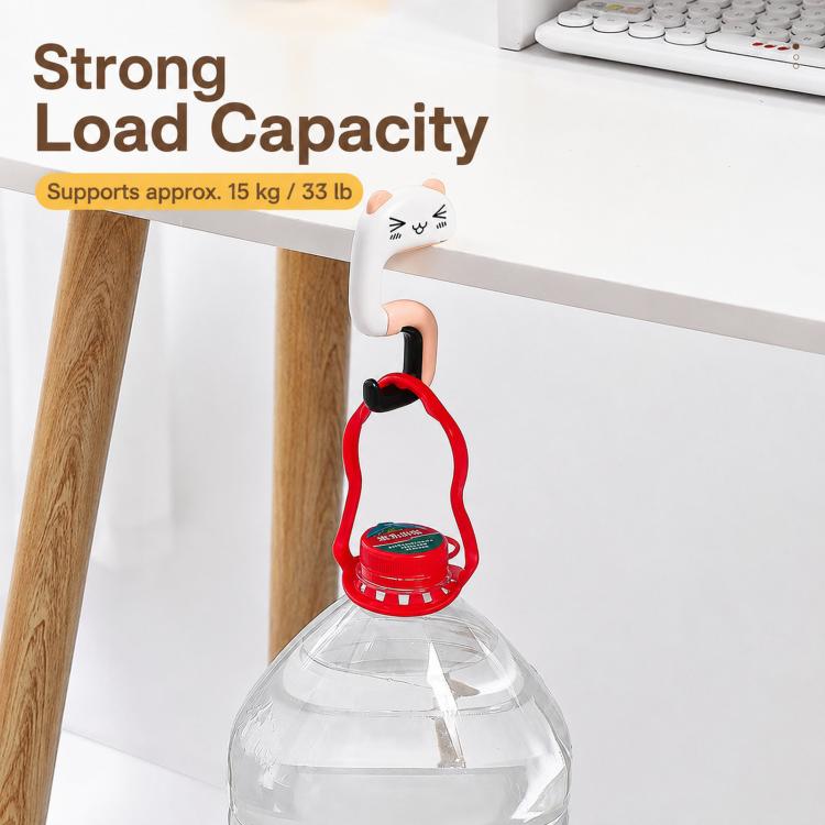 Portable Bag Hook For Table Foldable Purse Hanger For Desk Sturdy Metal Handbag Holder For School Office Cafe - Pink Cat