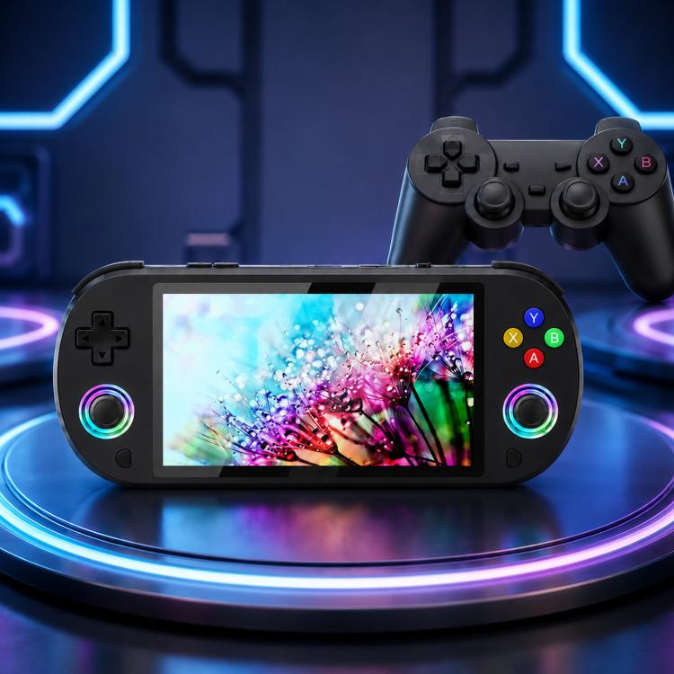 SJGAM M22 PRO 5 Inch HD IPS Open Source Retro Portable Handheld Game Console With Controller, Spec: 64GB Black